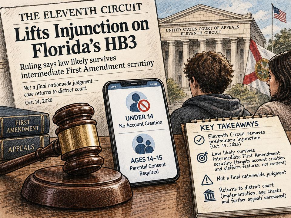 Florida’s Teen Social-Media Law Clears a First Amendment Hurdle