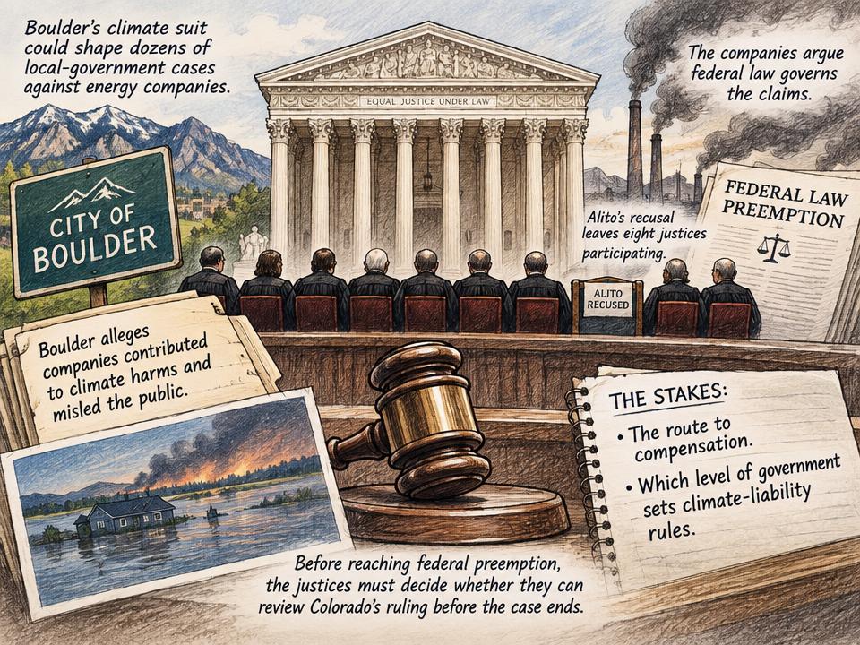 Boulder’s Climate Suit Faces a Supreme Court Gatekeeping Test