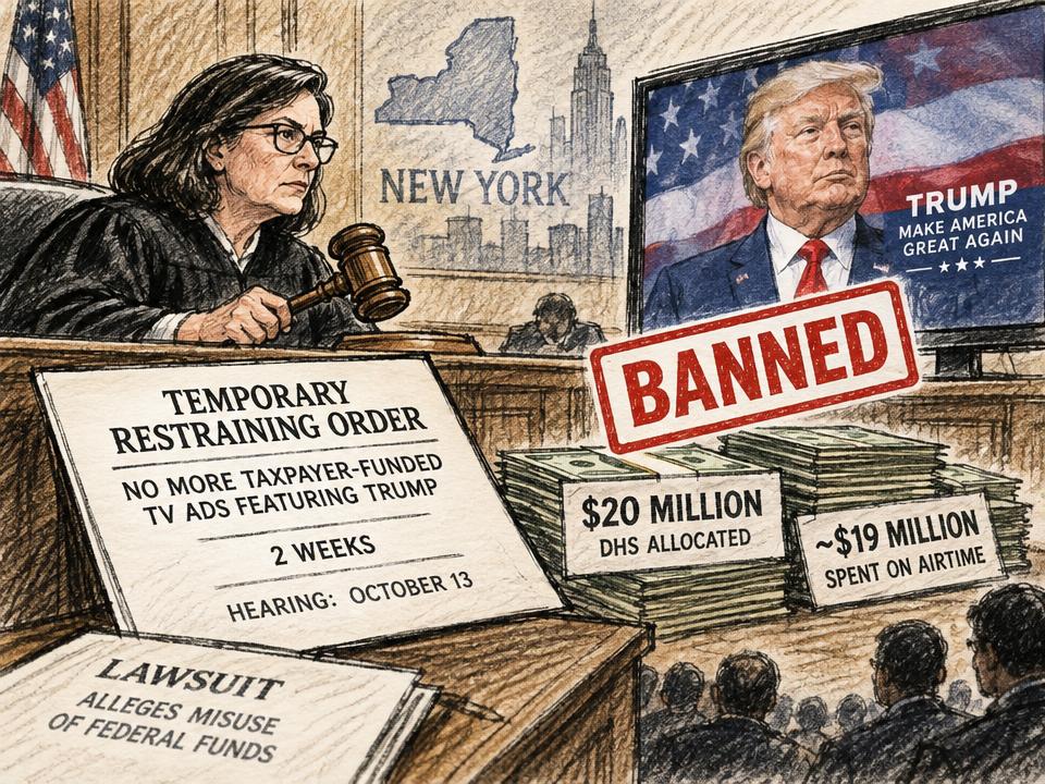 Judge Blocks DHS From Spending More on Trump TV Ads